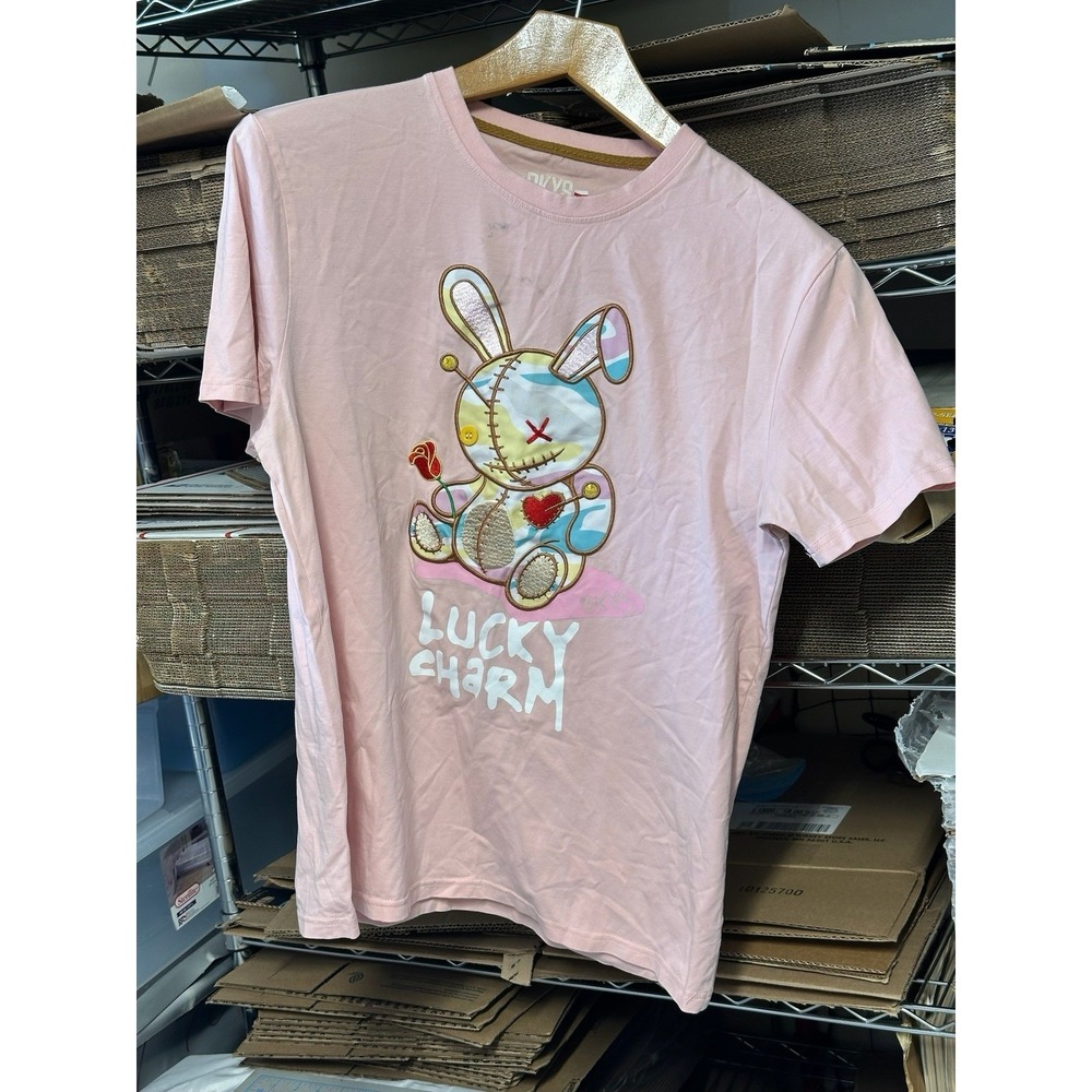 BKYS Lucky Charm Bunny T-Shirt Pink Size M Graphic‎ Tee